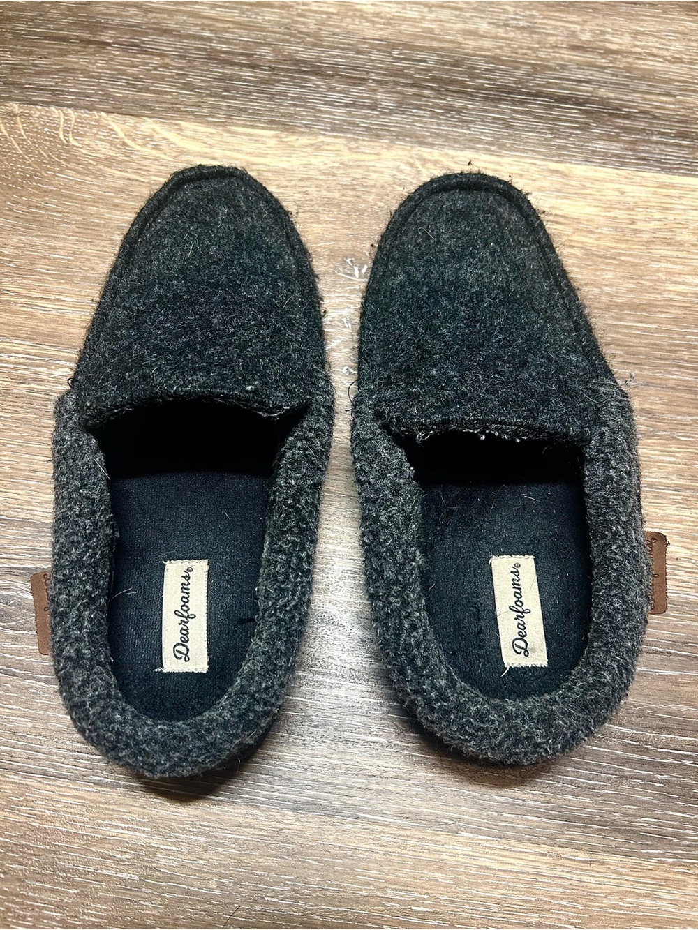 Dearfoams Charcoal Black Clog Slippers Size S 7-8